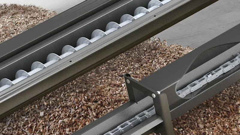 Schroeftransporteur voor bunkertoevoer
