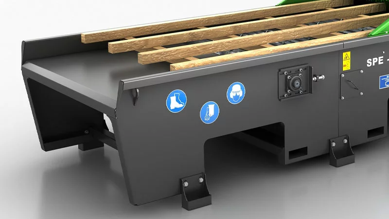 Transportband voor houten pallets